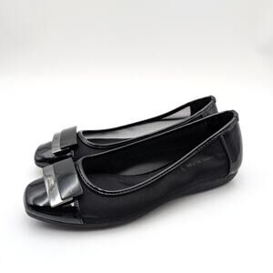 Anne Klein Ulani Mesh Flats Shoes Women's Slip-On Black Size US6M EU36.5